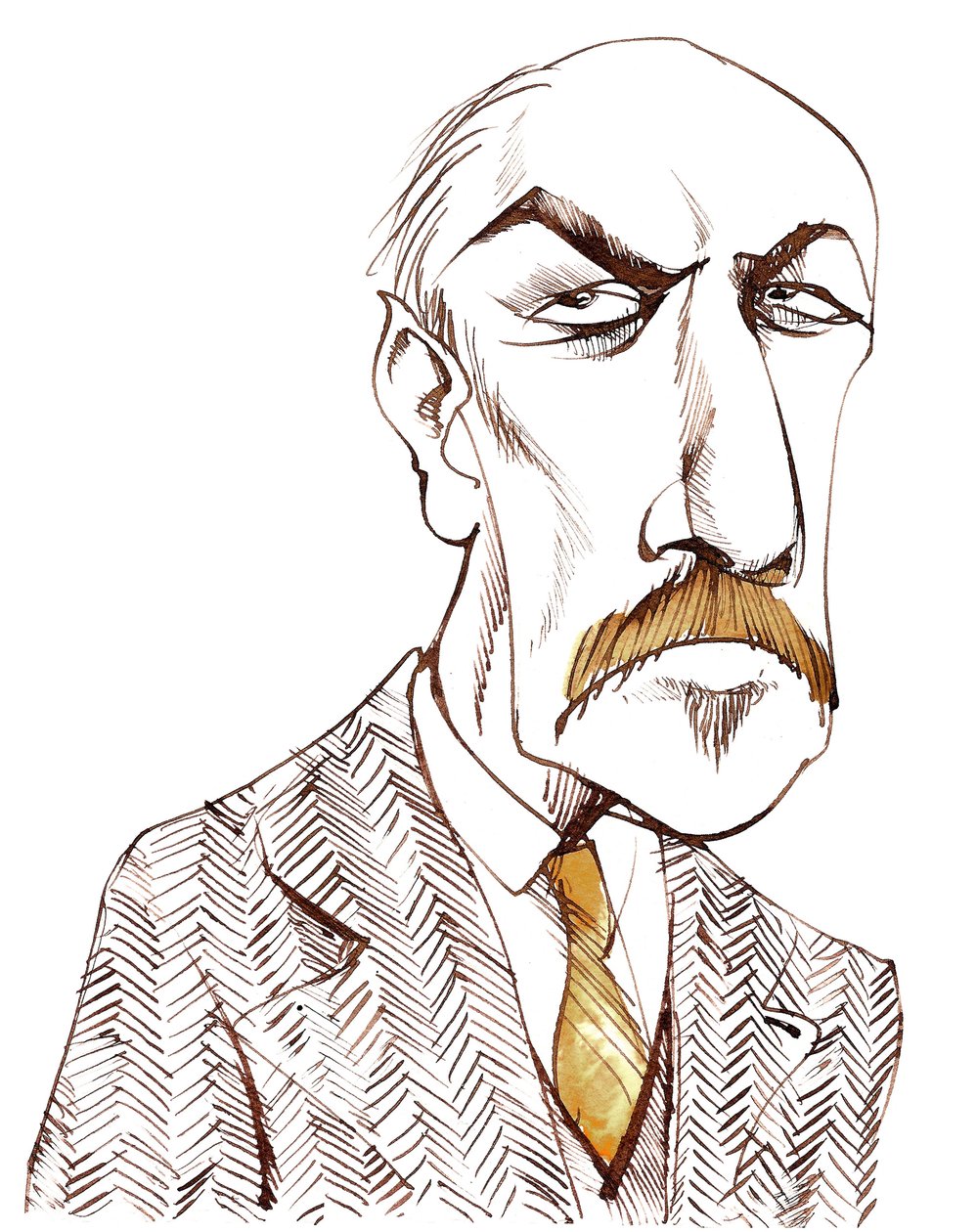 Charles Widor, francuski kompozytor, organista i pedagog, (1844 - 1937) karykatura autorstwa Neale Osborne