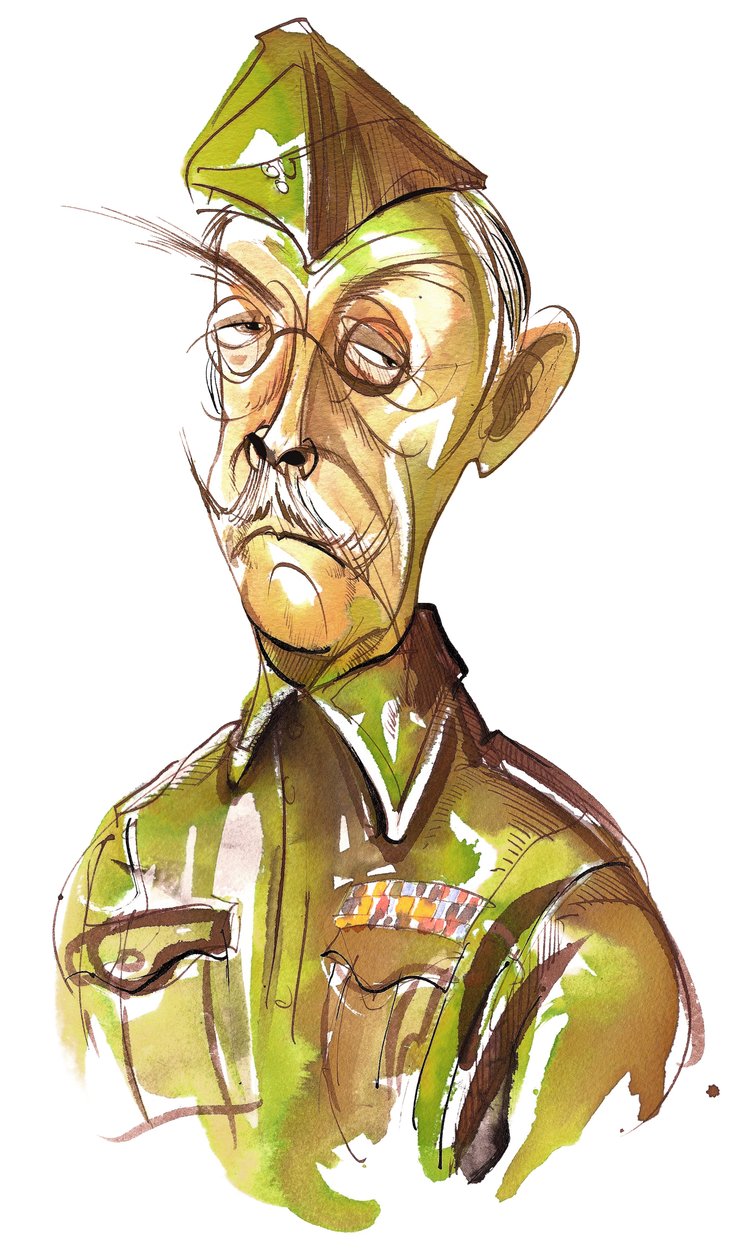 Clive Dunn jako Lance-Corporal Jack Jones w telewizyjnej komedii BBC Dads Army autorstwa Neale Osborne