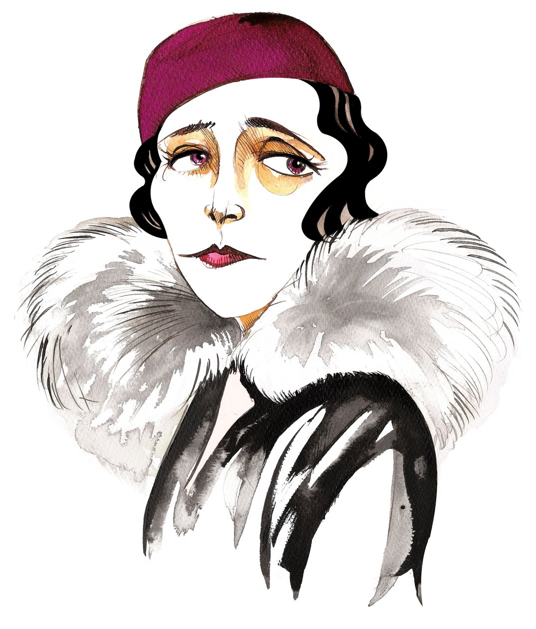 Germaine Tailleferre, francuski kompozytor, pianista i członek ?Les Six?, (1892 - 1983) karykatury autorstwa Neale Osborne