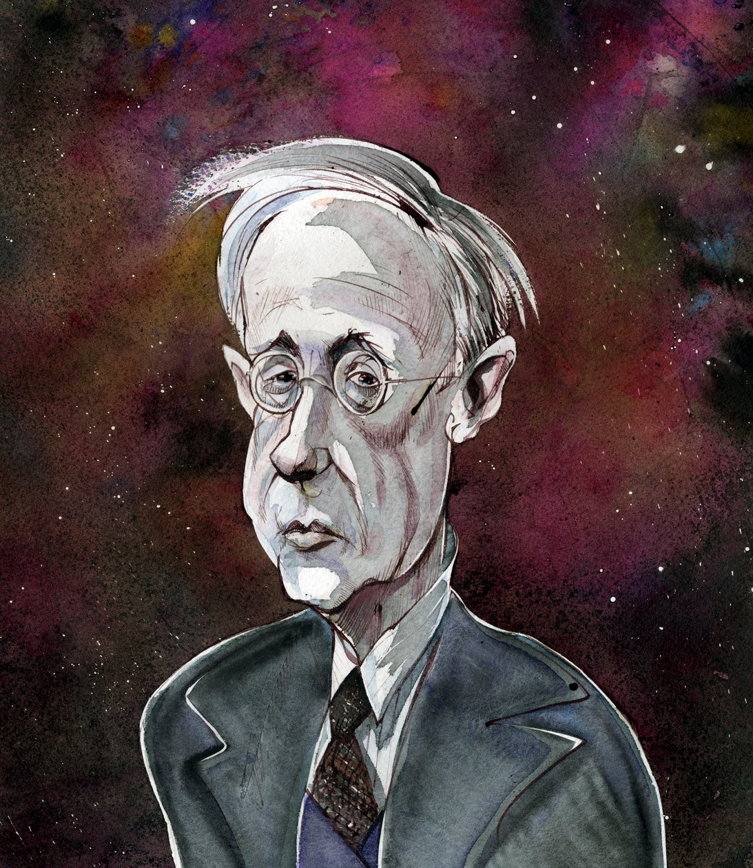 Gustav Holst - karykatura angielskiego kompozytora autorstwa Neale Osborne