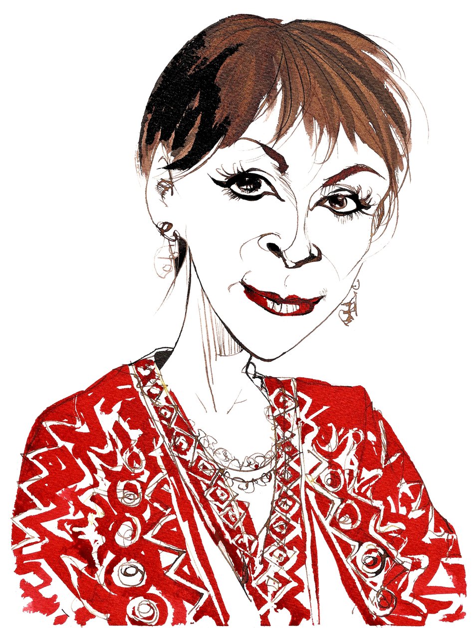 Isabel Allende, chilijsko-amerykańska pisarka-realistka najbardziej znana z powieści Dom duchów (1982) i Miasto zwierząt (2002); karykatura autorstwa Neale Osborne