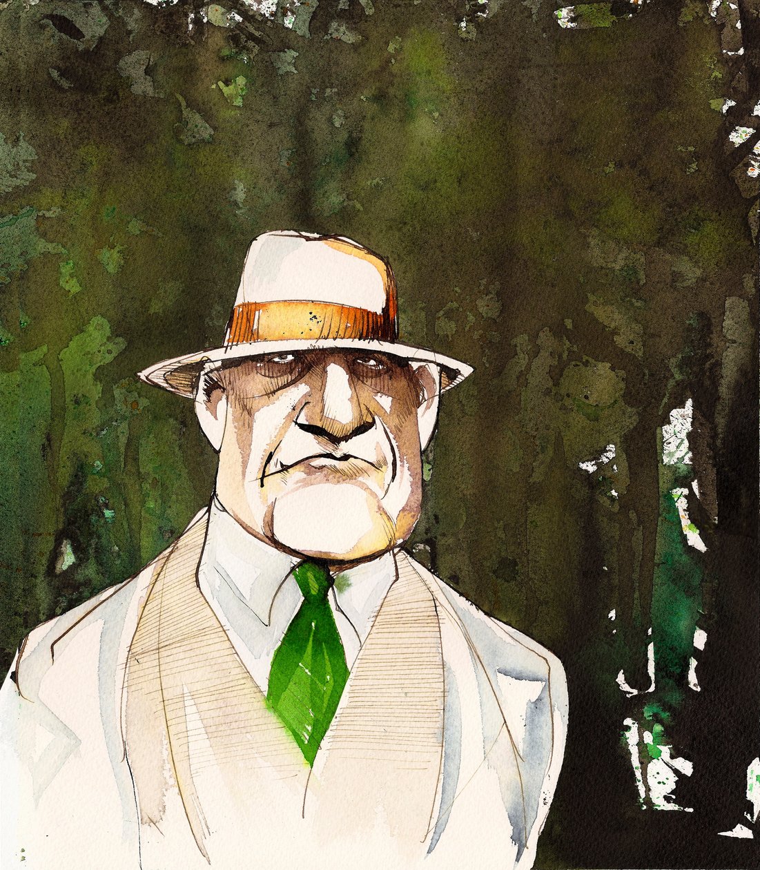 Jean Sibelius w karykaturze jako starszy mężczyzna autorstwa Neale Osborne