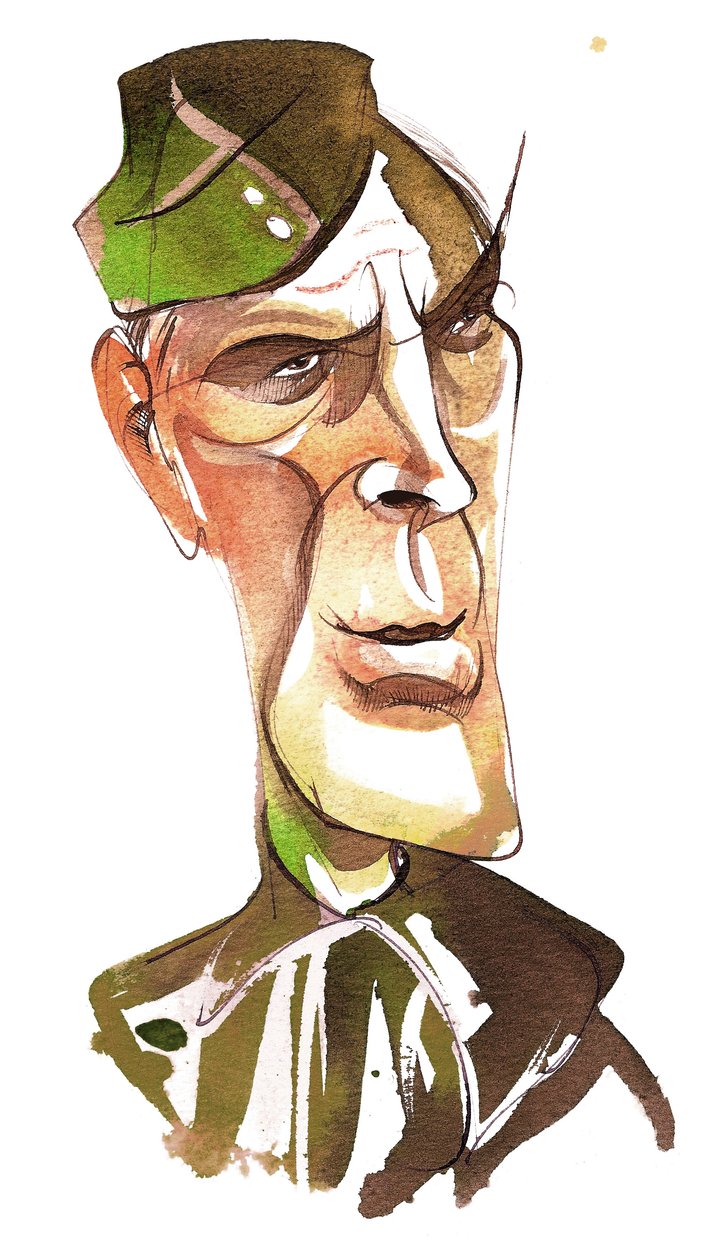 John Le Mesurier jako sierżant Wilson w telewizyjnej komedii BBC Dads Army autorstwa Neale Osborne