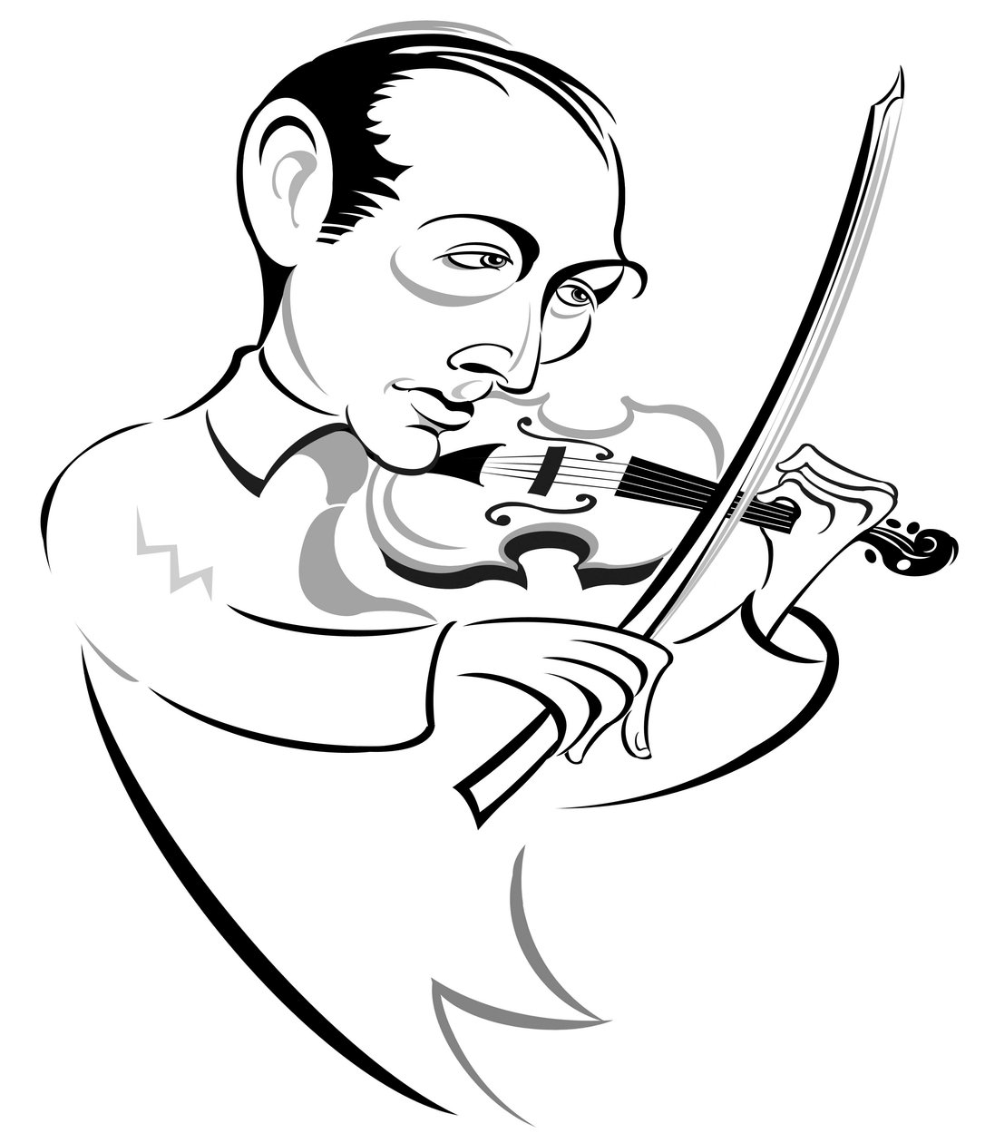 Joseph Szigeti – węgierski skrzypek (1892-1973); stylizowana karykatura autorstwa Neale Osborne