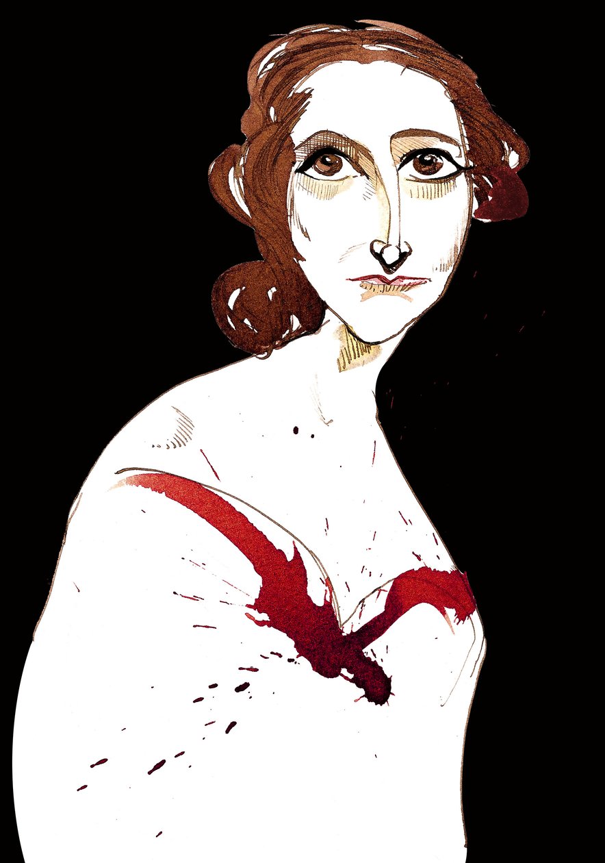 Mary Wollstonecraft Shelley - kolorowa karykatura autorstwa Neale Osborne