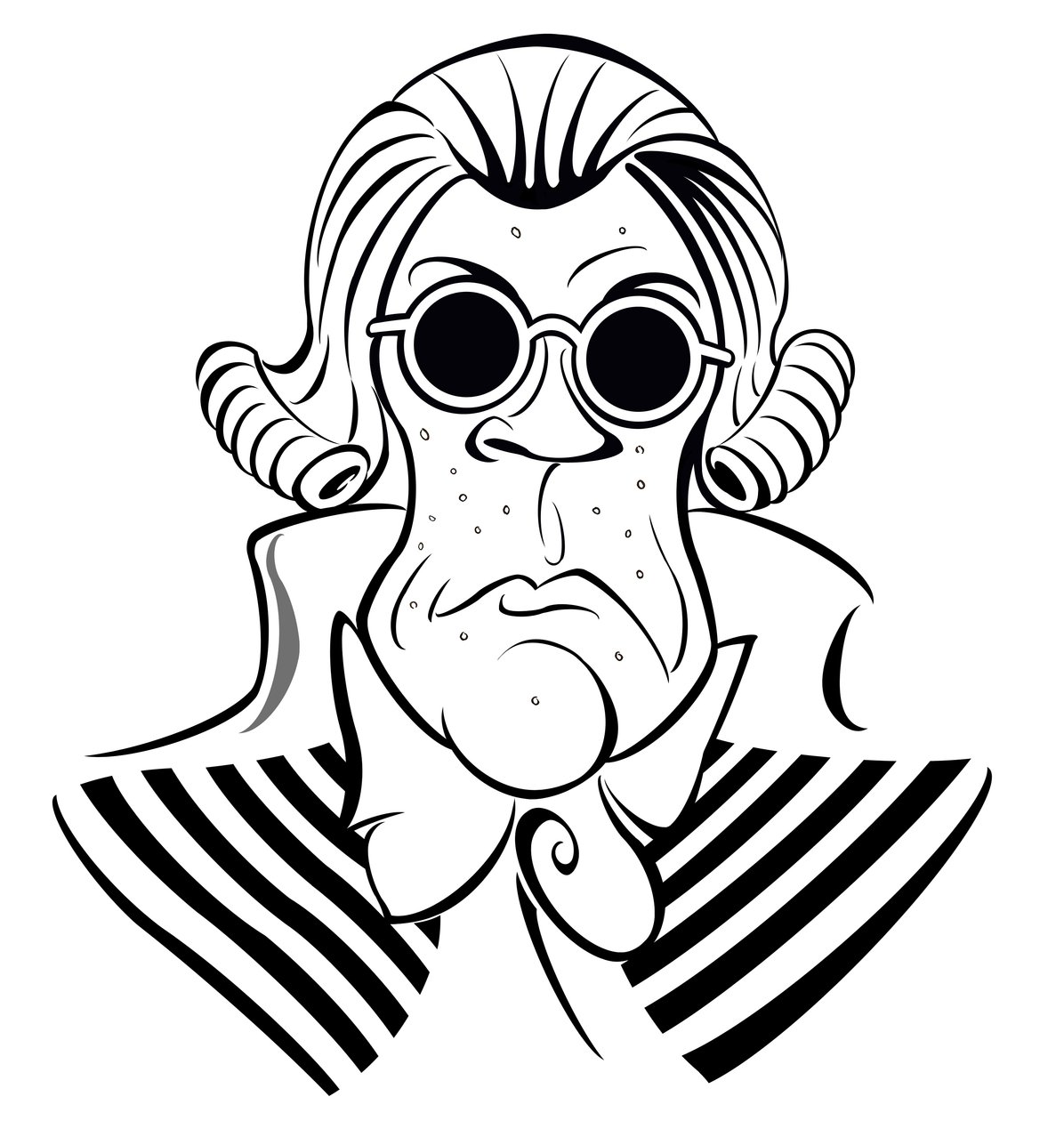 Maximilien Robespierre, 2019 (atrament i cyfra) autorstwa Neale Osborne
