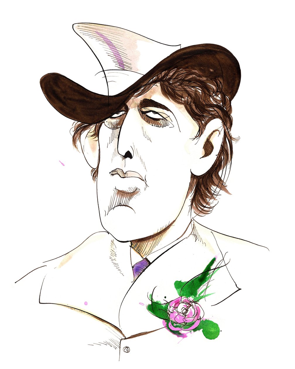 Oscar Wilde - karykatura irlandzkiego pisarza (1854-1900) autorstwa Neale Osborne