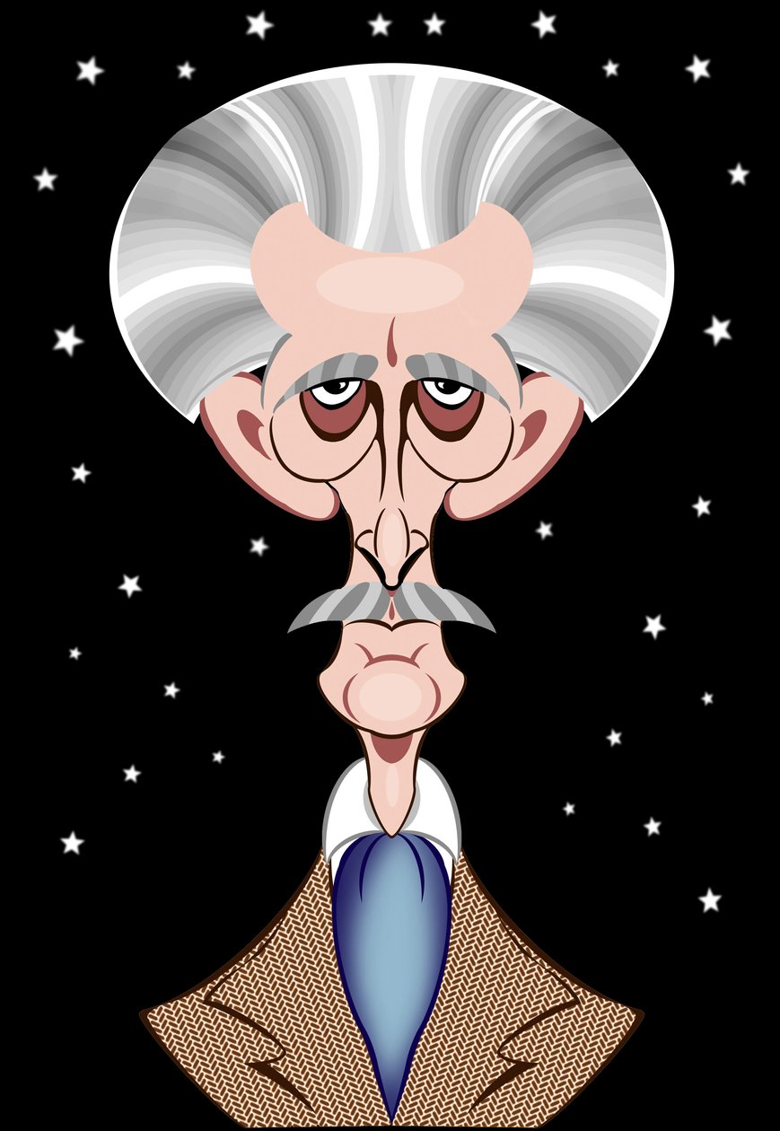 Peter Cushing jako Doktor Who – karykatura autorstwa Neale Osborne