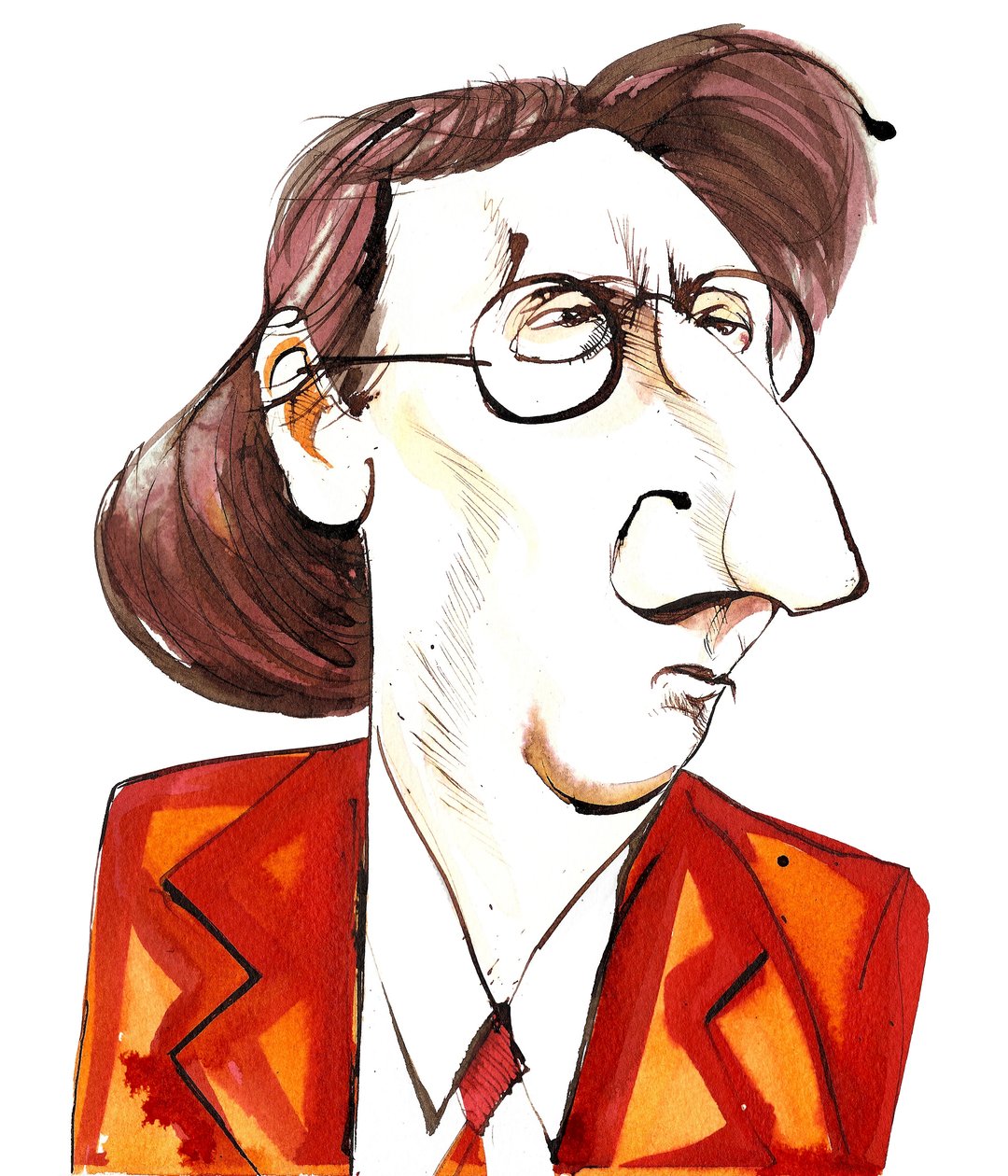 Rued Langgaard (1893 - 1952) duński kompozytor i organista, karykatura autorstwa Neale Osborne