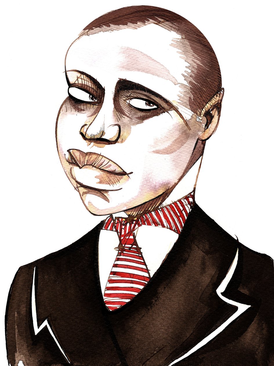 Scott Joplin, amerykański kompozytor, pianista i pisarz muzyki ragtime, (1868 - 1917) karykatura autorstwa Neale Osborne