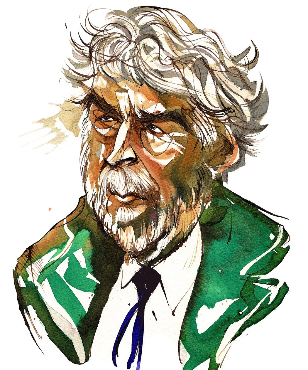 Sir Harrison Birtwistle - karykatura kolorowa autorstwa Neale Osborne