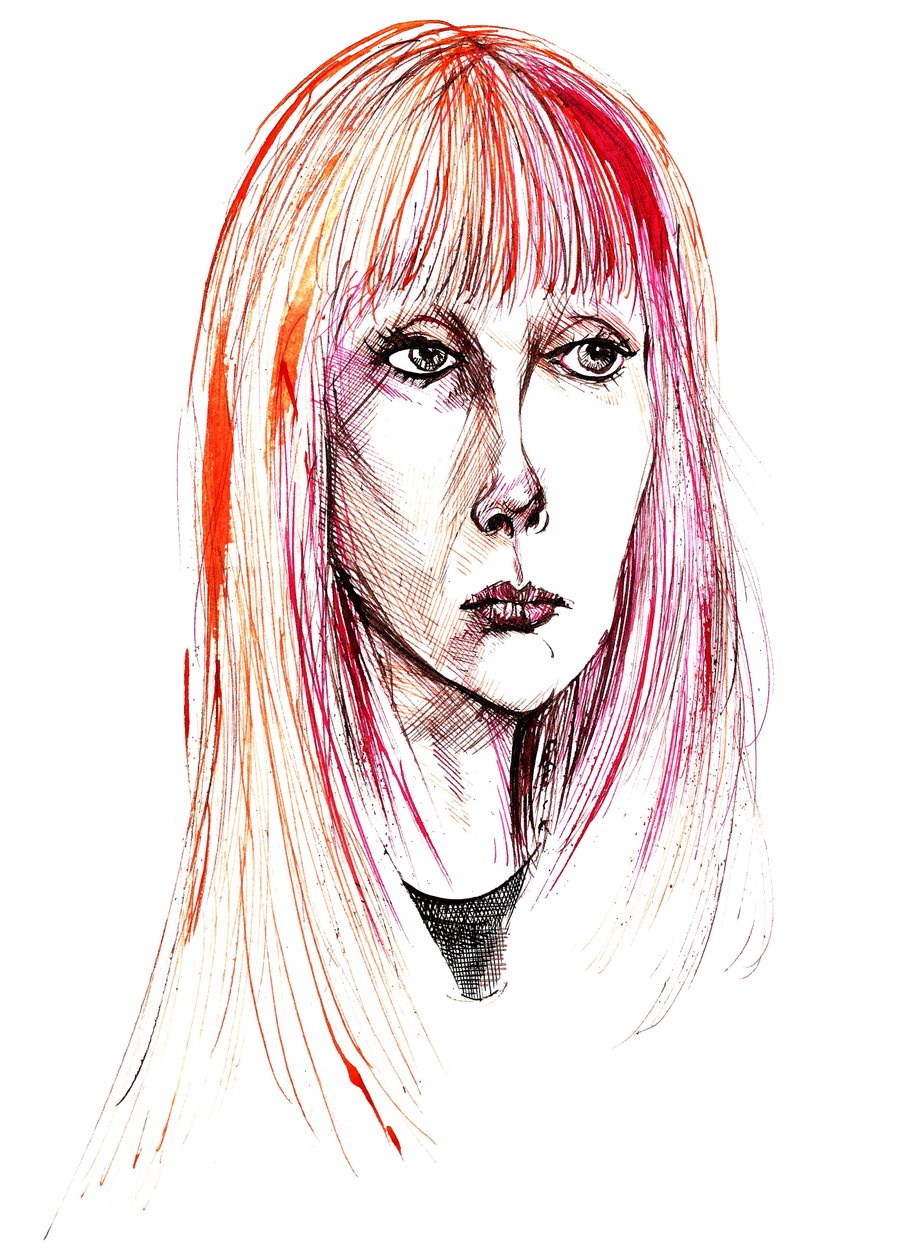 Sylvie Guillem - portret kolorowym tuszem autorstwa Neale Osborne