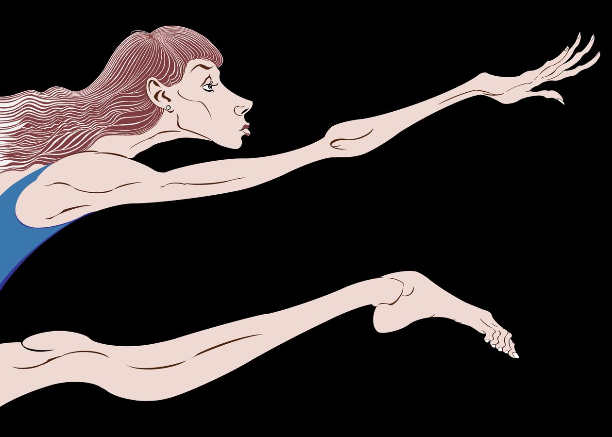 Sylvie Guillem, francuska baletnica, kolorowa wersja obrazu pliku bw, 2006 autorstwa Neale Osborne