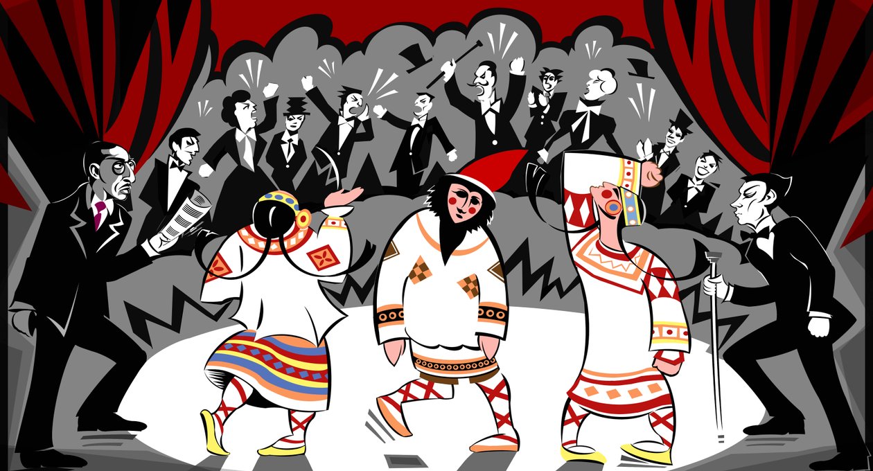 Święto wiosny - ilustracja z prawykonania 29 maja 1913 autorstwa Neale Osborne
