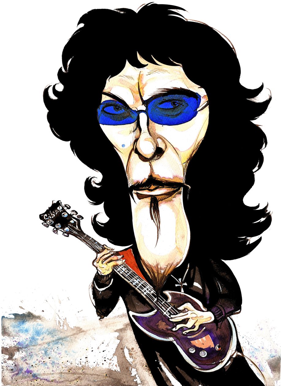 Tommy Iommi - karykatura autorstwa Neale Osborne