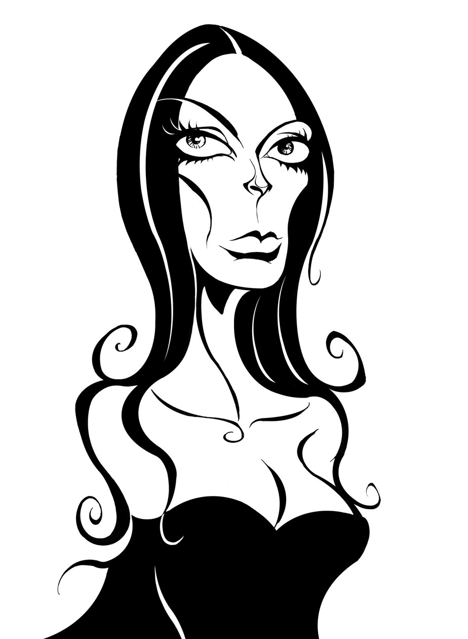 Barbara Steele, 2025 (tusz/cyfra) autorstwa Neale Osborne