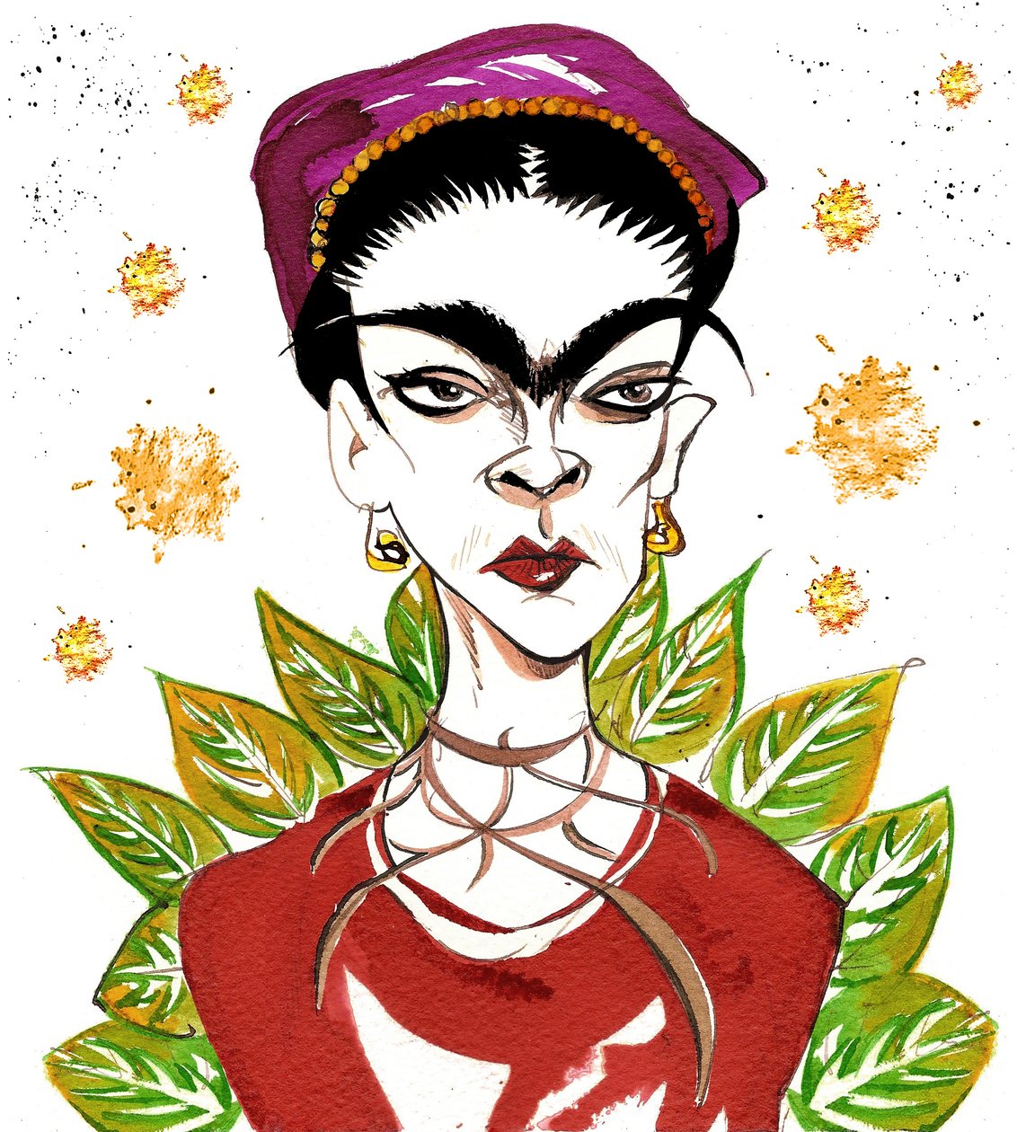Frida Kahlo (atrament) autorstwa Neale Osborne