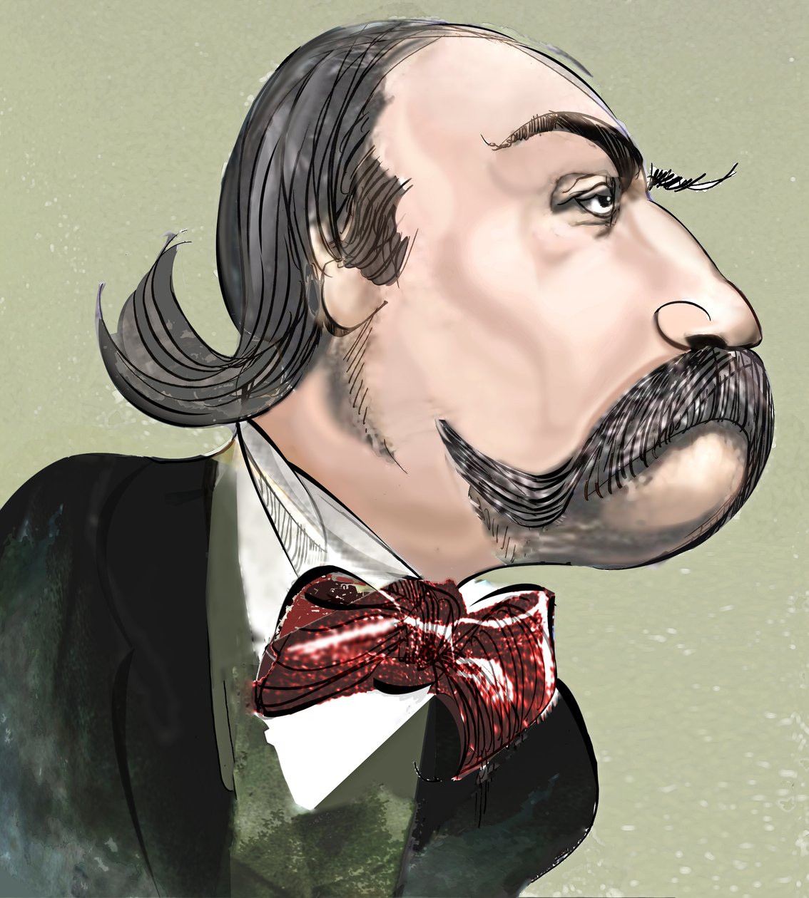 Gustaw Flaubert, 2023 (cyfrowo) autorstwa Neale Osborne