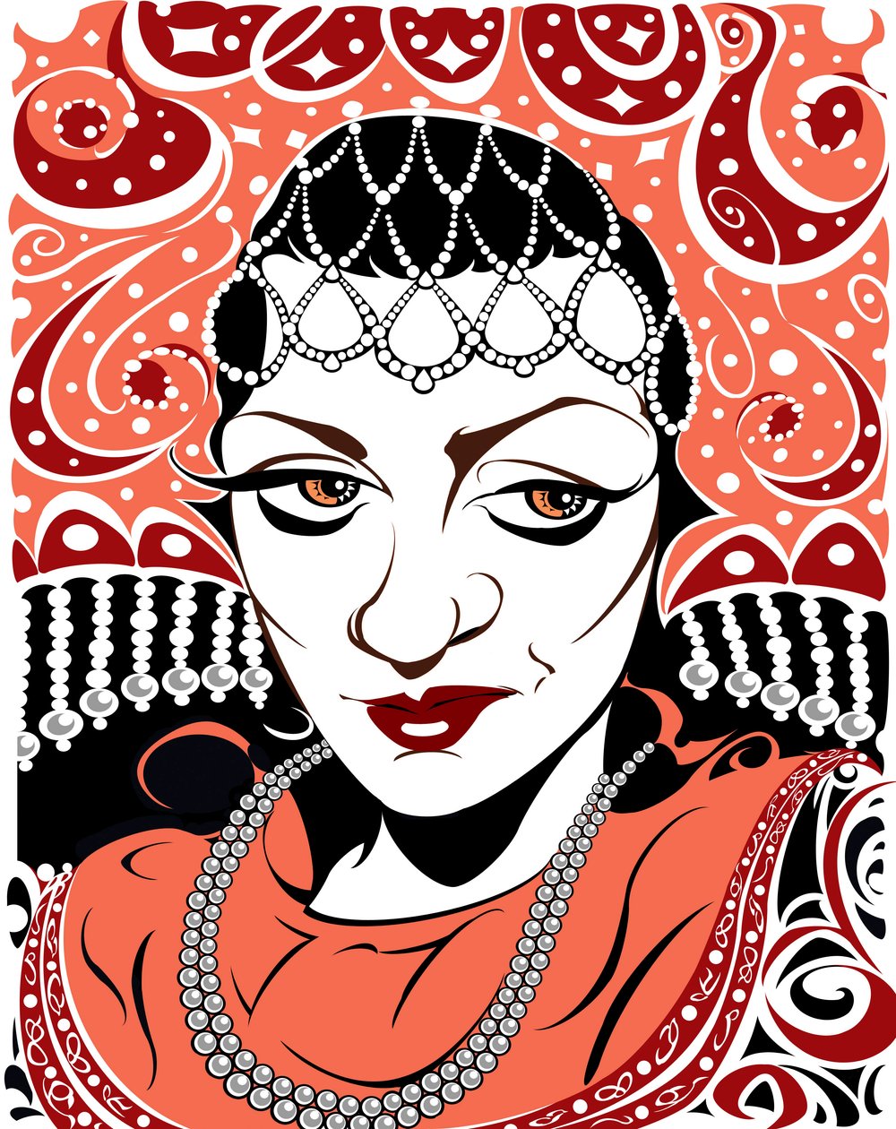 Olga Borodina, rosyjski mezzosopran, wersja kolorowa obrazu czarno-białego, 2005 Neale Osborne autorstwa Neale Osborne