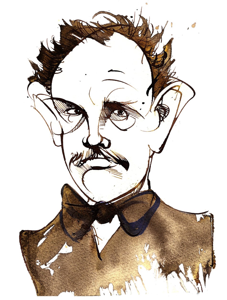 Richard Strauss, niemiecki kompozytor i dyrygent (1864-1949); karykatura autorstwa Neale Osborne