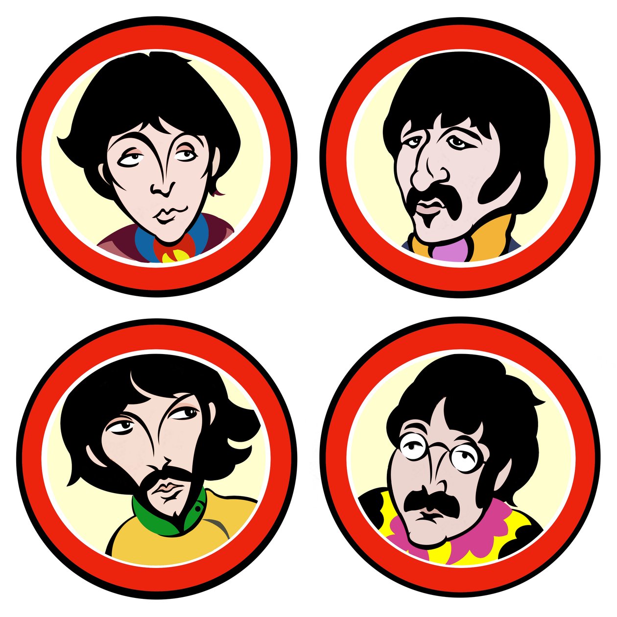 The Beatles, 2004 (tusz, wersja cyfrowa 2023) autorstwa Neale Osborne