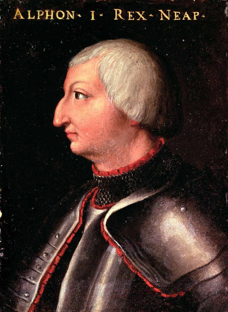 Alfons V Wspaniały, król Aragonii, (Alfons I Neapolu i Sycylii) (1396-1458) ok. 1450 (płyta) autorstwa Neapolitan School