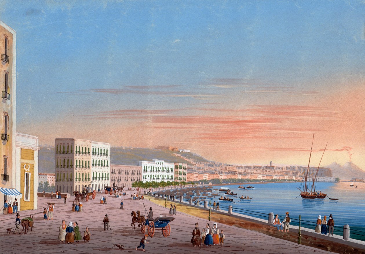 Widok na Neapol z Posillipo (gwasz) autorstwa Neapolitan School