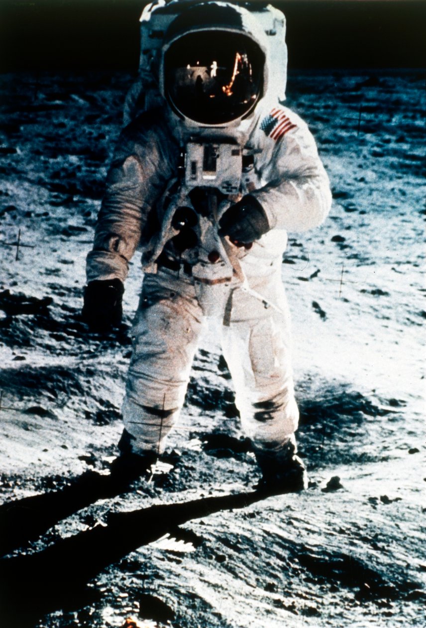 Buzz Aldrin na Księżycu, misja Apollo II, lipiec 1969. autorstwa Neil Armstrong