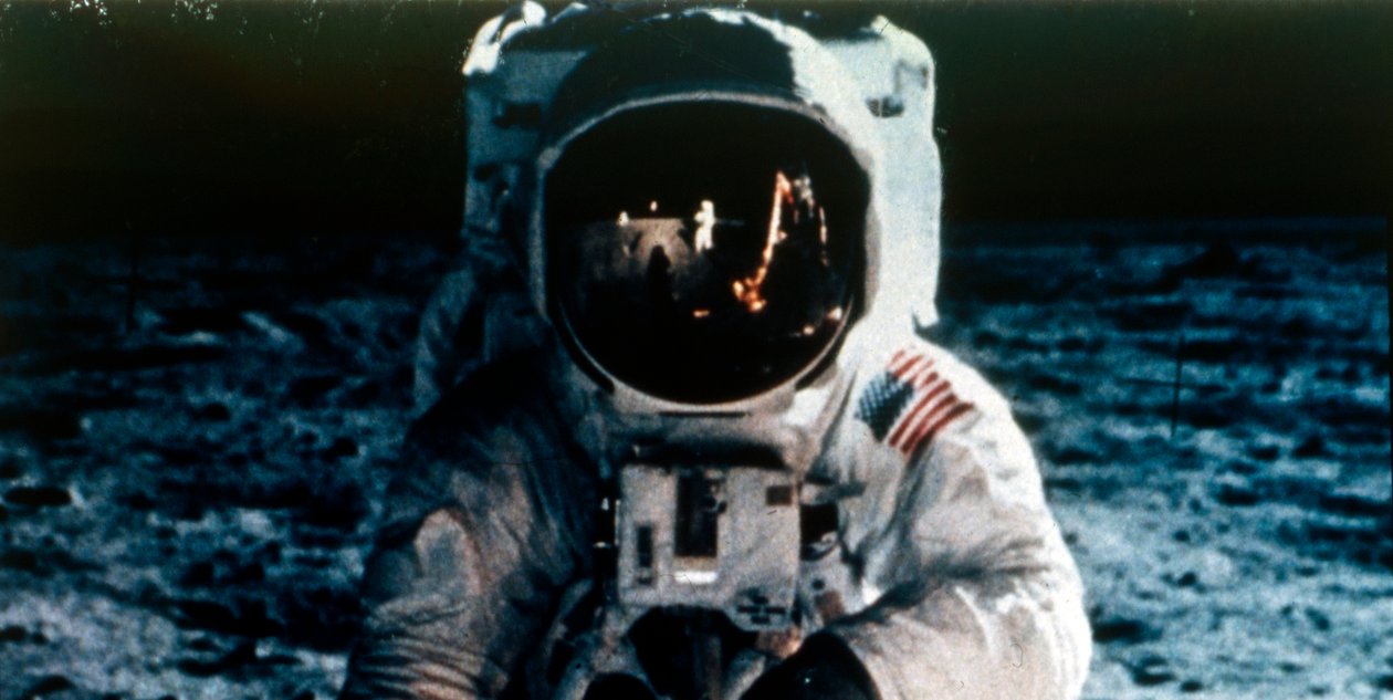 Buzz Aldrin na Księżycu, misja Apollo II, lipiec 1969. autorstwa Neil Armstrong