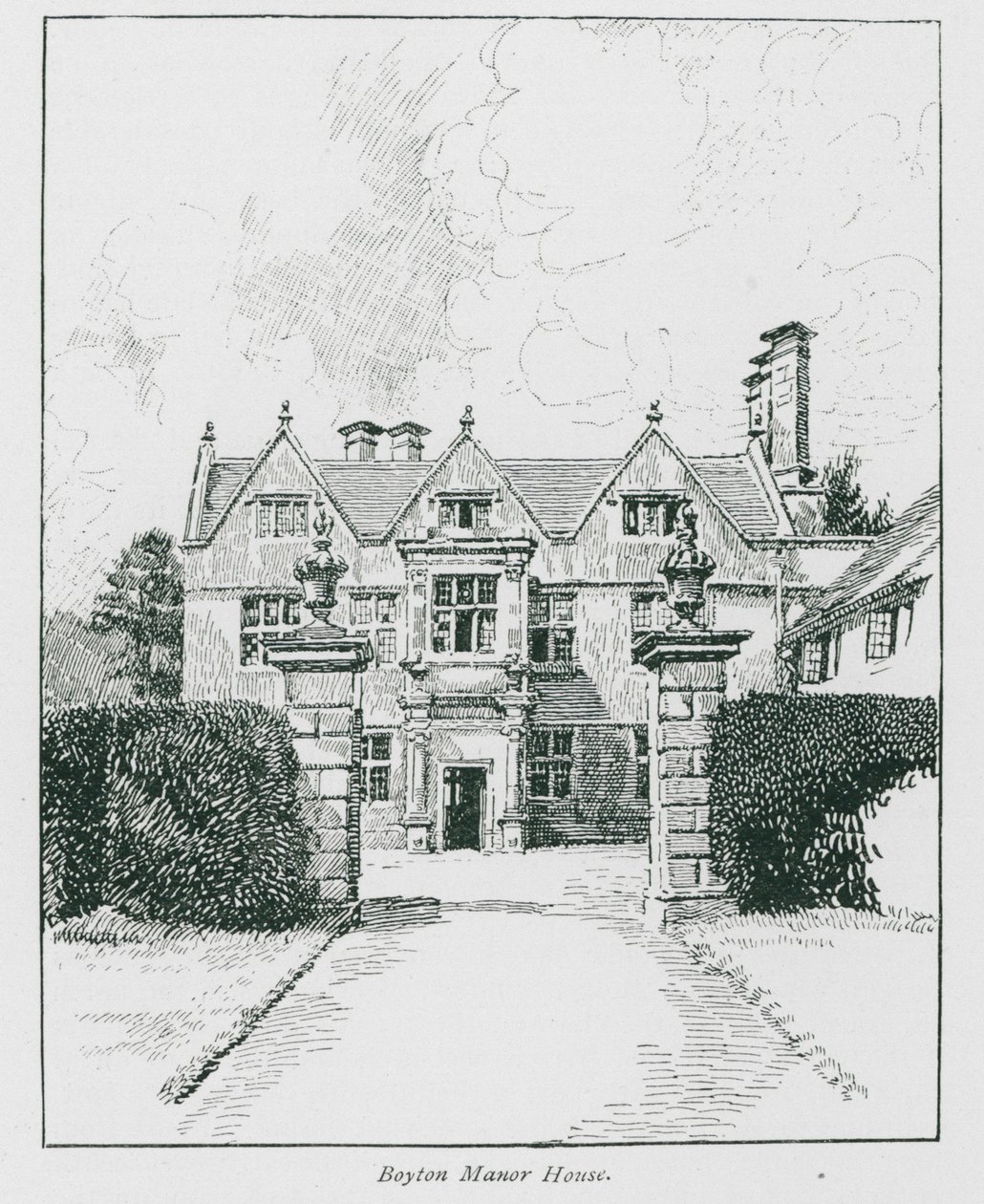 Boyton Manor House (litografia) autorstwa Nelly Erichsen