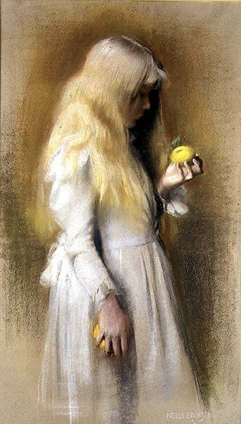 Złote Włosy (pastel na papierze) autorstwa Nelly Erichsen