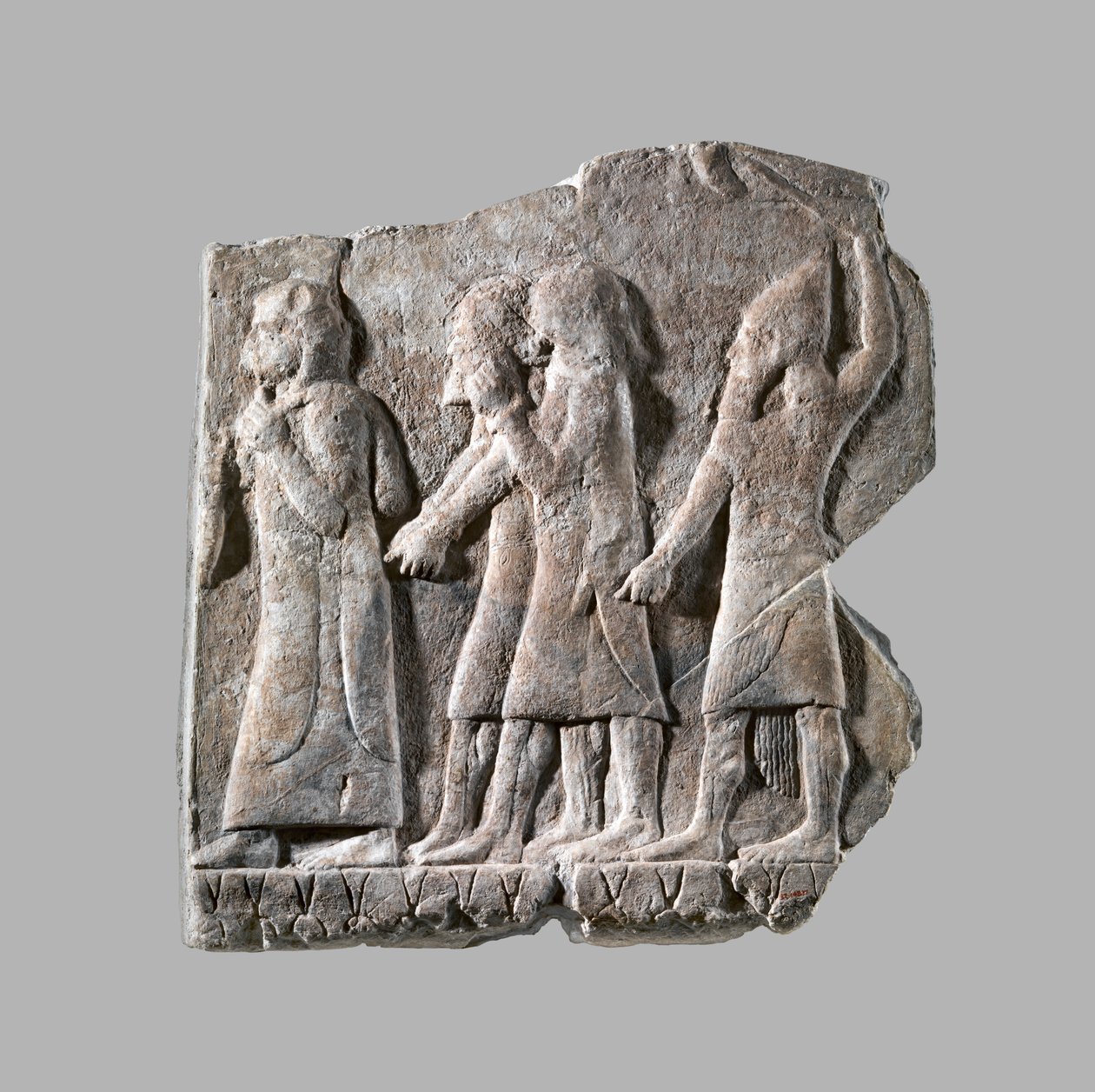 Ulga: procesja jeńców, ok. 704–681 p.n.e. (alabaster gipsowy) autorstwa Neo Assyrian