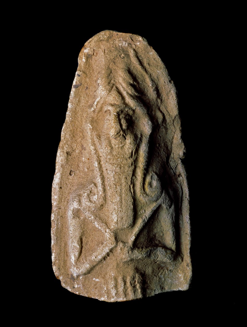 Cywilizacja sumeryjska: figurka boga wojownika. Rzeźba z terakoty. Ciemny. 9 cm okres neosumeryjski (między 2093 a 2004 pne) Z okolic miejscowości Ur. Bagdad, Narodowe Muzeum Iraku autorstwa Neo Sumerian