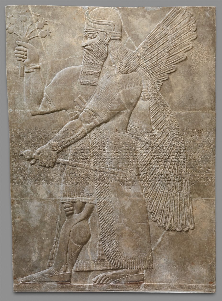 Płaskorzeźba, neoasyryjska, ok. 883-859 p.n.e. (alabaster gipsowy) autorstwa Neo Assyrian