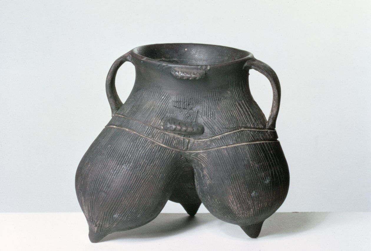 Naczynie trójnóg, kultura Lung-shan, ok. 2000 p.n.e. (ceramika czarna) autorstwa Neolithic