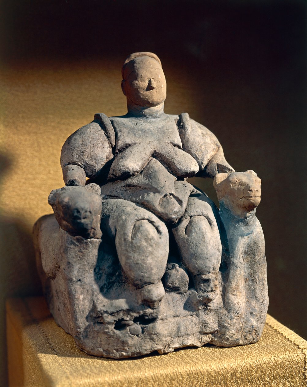 Posąg bogini matki z terakoty, z Catalhoyuk lub Catalhoyuk, VI tysiąclecie pne autorstwa Neolithic Neolithic