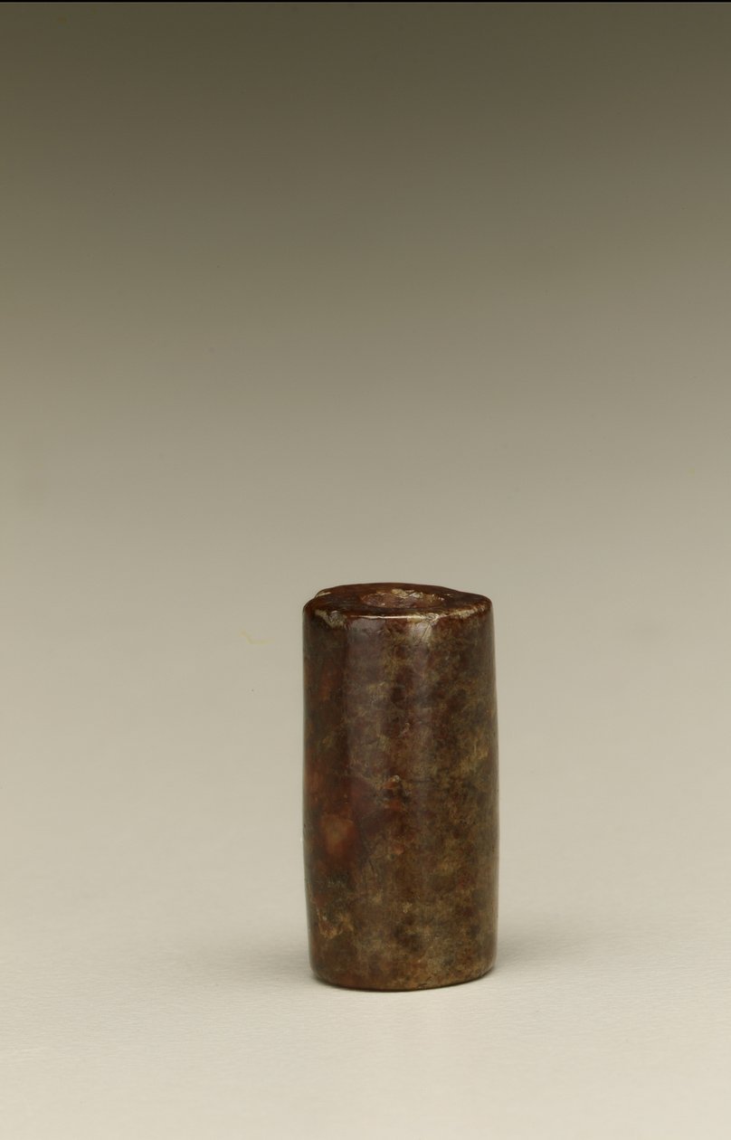 Cylindryczny koralik, region jeziora Tai, kultura Liangzhu, 3300-2250 pne (nefryt) autorstwa Neolithic Period Chinese School