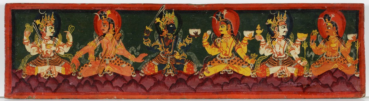 Okładka książki z rękopisu Shaiva (nieprzezroczyste wc na drewnie) autorstwa Nepalese School