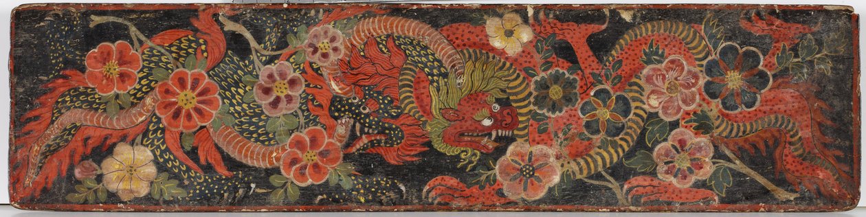 Okładka rękopisu buddyjskiego, 1659 (nieprzezroczyste wc na drewnie) autorstwa Nepalese School