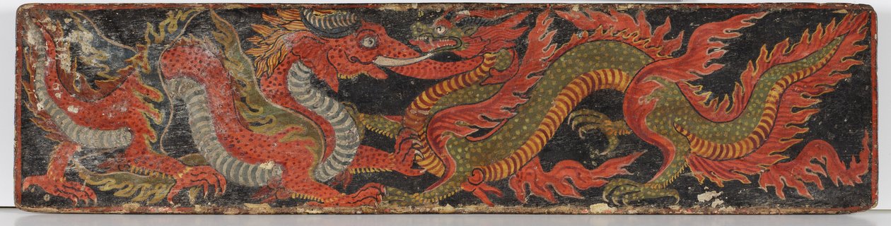Okładka rękopisu buddyjskiego, 1659 (nieprzezroczyste wc na drewnie) autorstwa Nepalese School