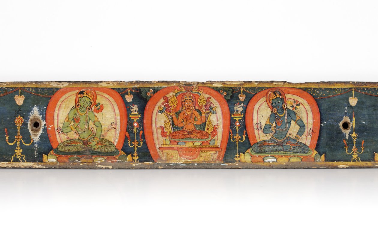 Rękopis The Five Protections, tylna okładka, 1138 (nieprzezroczyste wc i tusz na drewnie) autorstwa Nepalese School