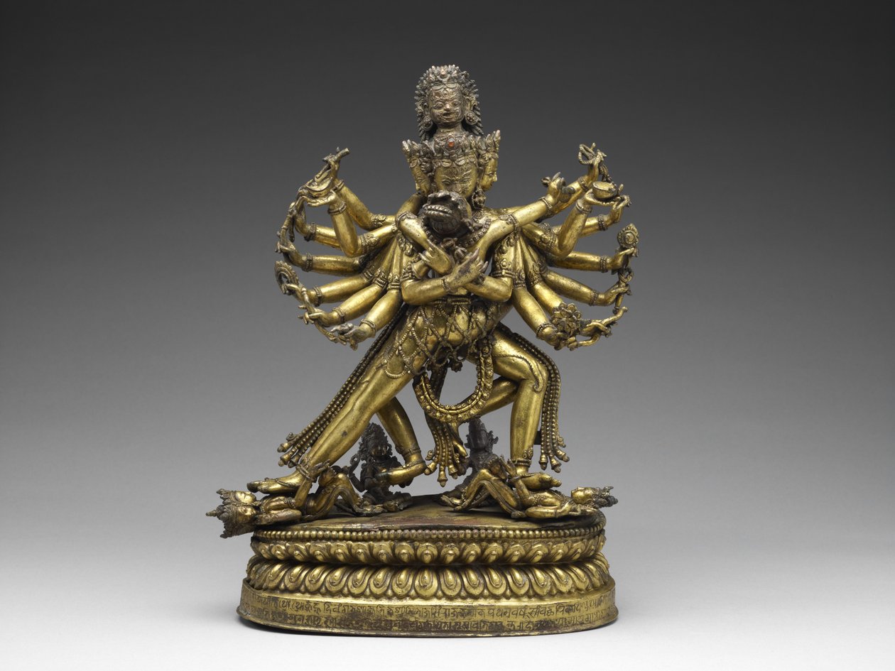 Shastradhara (nosiciel broni) Hewadżra, ok. 1930 r. 1531 (złocona miedź i pigment) autorstwa Nepalese School