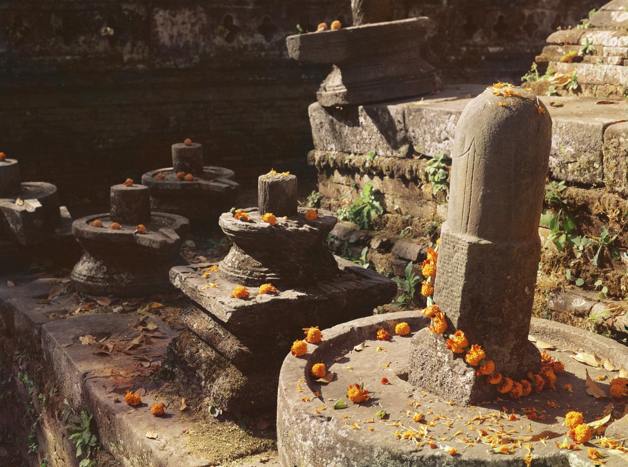 Lingamy Shivy w świątyni Pashupatinath autorstwa Nepalese School