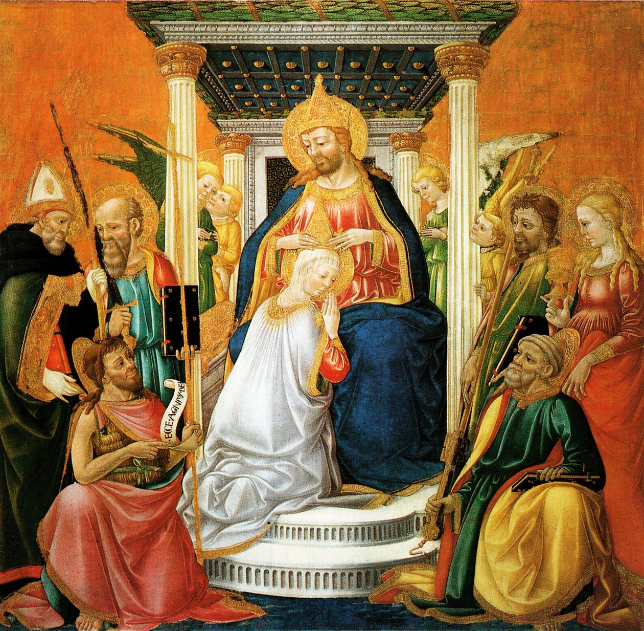Koronacja NMP, tempera na drewnie z lat 1476 i 1481, Neri di Bicci autorstwa Neri di Bicci  