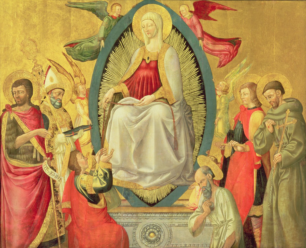 Wniebowstąpienie Marii, 1465 (tempera jajeczna i złoto na panelu) autorstwa Neri di Bicci