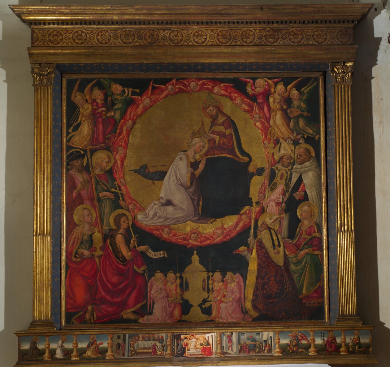 Koronacja Matki Boskiej (tempera na drewnie) autorstwa Neri di Bicci
