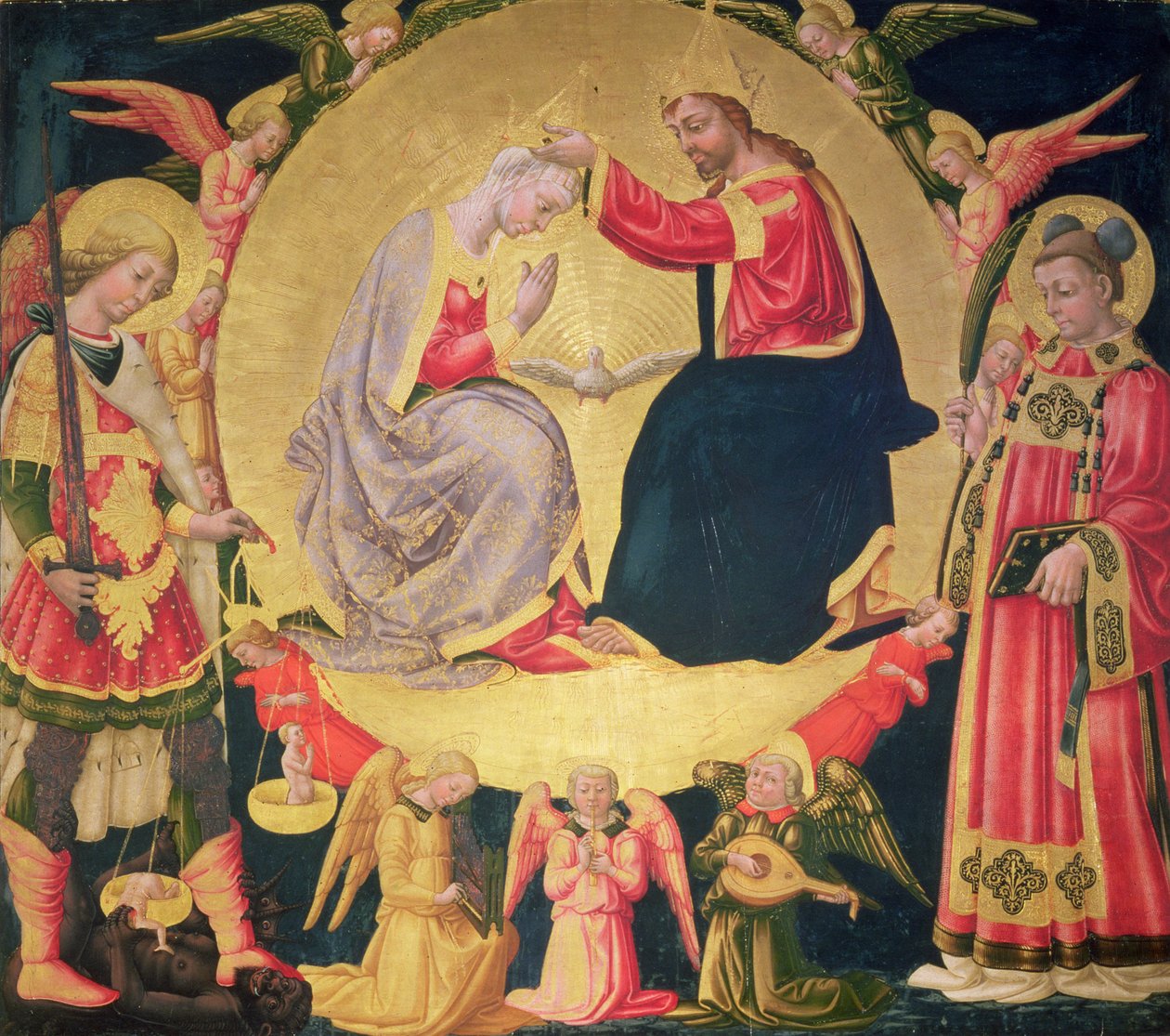 Koronacja Dziewicy, ok. 1475 (tempera na płycie) autorstwa Neri di Bicci