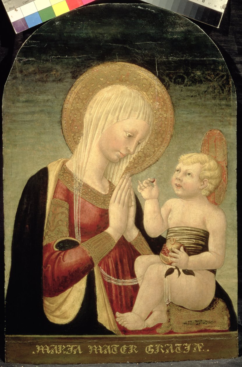 Madonna z Dzieciątkiem z Granatem (tempera na panelu) autorstwa Neri di Bicci