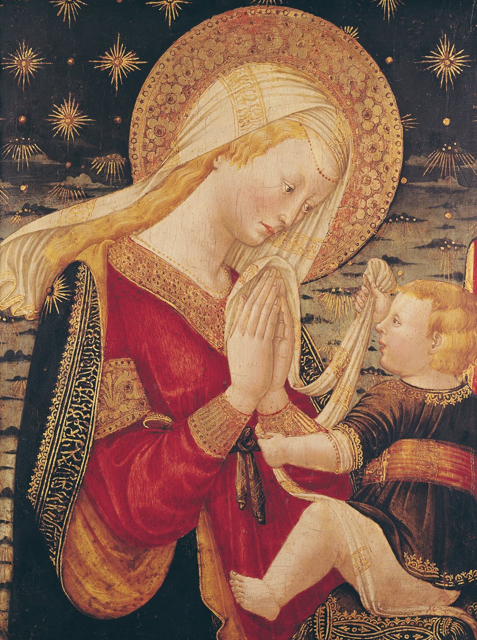 Dziewica z Dzieciątkiem (tempera na panelu) autorstwa Neri di Bicci