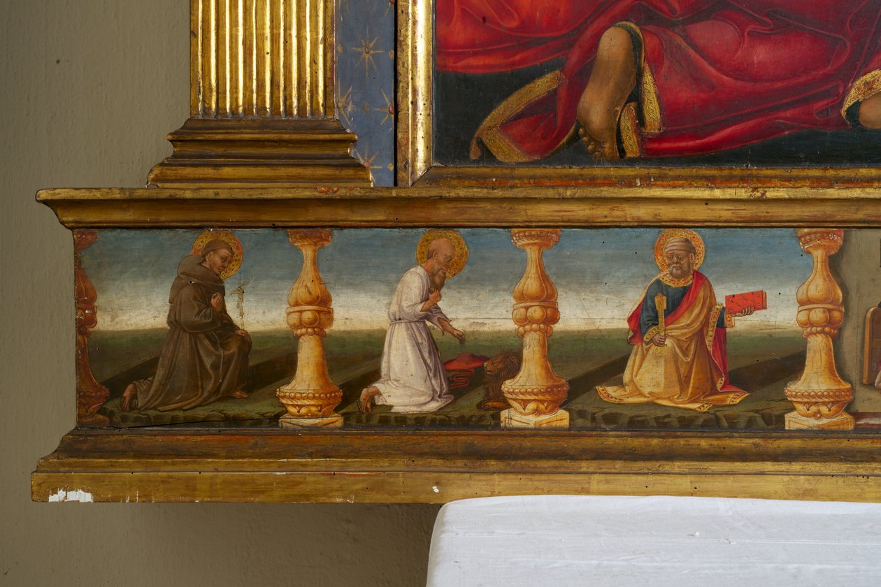 Fragment z Koronacji NMP (tempera na drewnie) autorstwa Neri di Bicci